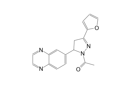 quinoxaline, 6-[1-acetyl-3-(2-furanyl)-4,5-dihydro-1H-pyrazol-5-yl]-