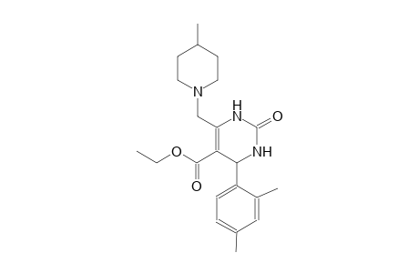 ethyl 4-(2,4-dimethylphenyl)-6-[(4-methyl-1-piperidinyl)methyl]-2-oxo-1,2,3,4-tetrahydro-5-pyrimidinecarboxylate