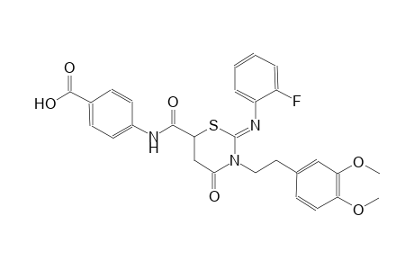 4-[({(2Z)-3-[2-(3,4-dimethoxyphenyl)ethyl]-2-[(2-fluorophenyl)imino]-4-oxotetrahydro-2H-1,3-thiazin-6-yl}carbonyl)amino]benzoic acid