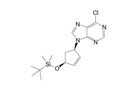 9-[(1'.beta.,4'.beta.)-4'-(tert-Butyldimethylsilyloxy)cyclopent-2'-enyl]-6-chloropurine