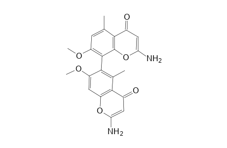 (rac)-2,2'-Diamino-7,7'-dimethoxy-5,5'-dimethyl-4H,4'H-6,8'-bichromen-4,4'-dione