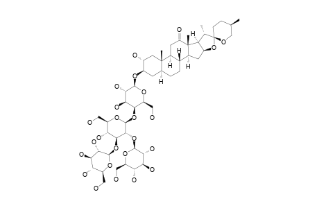 #4;(25R)-3-BETA-[(O-BETA-D-GLUCOPYARNOSYL-(1->2)-O-[BETA-D-GLUCOPYARNOSYL-(1->3)]-BETA-D-GLUCOPYARNOSYL-(1->4)-BETA-D-GALACTOPYRANOSYL)-OXY]-2-ALPHA-HYDROXY-5-