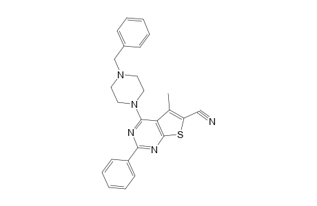 4-(4-benzylpiperazin-1-yl)-5-methyl-2-phenyl-thieno[2,3-d]pyrimidine-6-carbonitrile