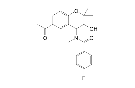6-Acetyl-2,2-dimethyl-trans-4-(4-fluorobenzoyl-N-methylamino)-2H-1-benzopyran-3-ol