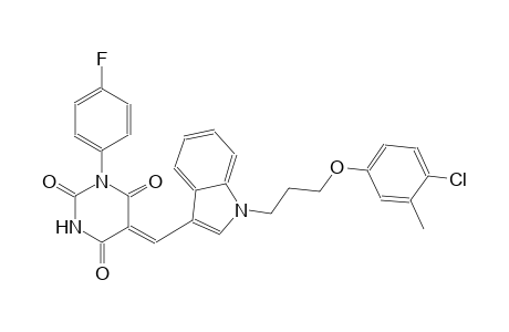 (5Z)-5-({1-[3-(4-chloro-3-methylphenoxy)propyl]-1H-indol-3-yl}methylene)-1-(4-fluorophenyl)-2,4,6(1H,3H,5H)-pyrimidinetrione