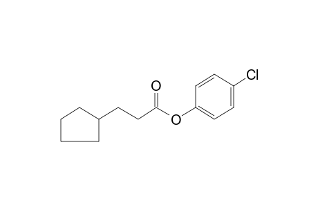 3-Cyclopentylpropionic acid, 4-chlorophenyl ester