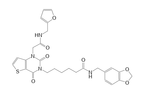 N-(1,3-benzodioxol-5-ylmethyl)-6-(1-{2-[(2-furylmethyl)amino]-2-oxoethyl}-2,4-dioxo-1,4-dihydrothieno[3,2-d]pyrimidin-3(2H)-yl)hexanamide