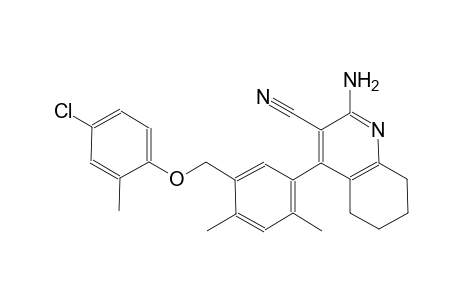 2-amino-4-{5-[(4-chloro-2-methylphenoxy)methyl]-2,4-dimethylphenyl}-5,6,7,8-tetrahydro-3-quinolinecarbonitrile