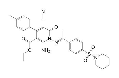 2-Amino-5-cyano-6-oxo-1-{1-[4-(piperidine-1-sulfonyl)phenyl]ethylidene-amino}-4-p-tolyl-1,6-dihydropyridine-3-carboxylic acid ethyl ester