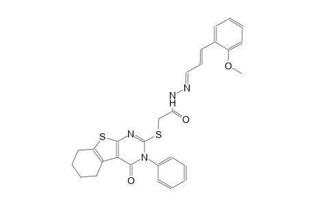 N'-[(E,2E)-3-(2-methoxyphenyl)-2-propenylidene]-2-[(4-oxo-3-phenyl-3,4,5,6,7,8-hexahydro[1]benzothieno[2,3-d]pyrimidin-2-yl)sulfanyl]acetohydrazide