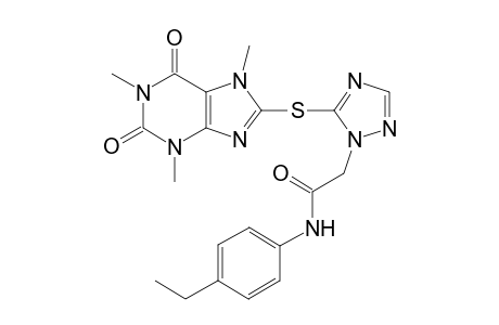 2-[5-[(2,6-diketo-1,3,7-trimethyl-purin-8-yl)thio]-1,2,4-triazol-1-yl]-N-(4-ethylphenyl)acetamide