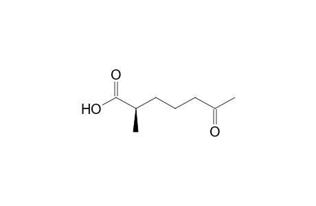 (2R)-2-methyl-6-oxidanylidene-heptanoic acid