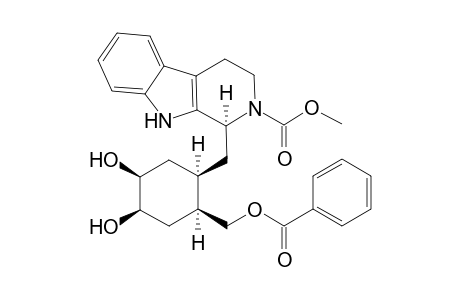(3R,3.alpha.)-1-(1S*,2R*,4S,5R)-[1,2-Dihydro-4-[(benzoyloxy)methyl]cyclohex-5-yl]methyl]-2-(methoxycarbonyl)-2,3,4,9-tetrahydro-1H-pyrido[3,4-b]indole