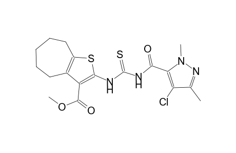 methyl 2-[({[(4-chloro-1,3-dimethyl-1H-pyrazol-5-yl)carbonyl]amino}carbothioyl)amino]-5,6,7,8-tetrahydro-4H-cyclohepta[b]thiophene-3-carboxylate