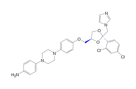 1-(p-aminophenyl)-4-{p-{{2-(2,4-dichlorophenyl)-2-[(imidazol-1-yl)methyl]-1,3-dioxolan-4-yl}methoxy}phenyl}piperazine
