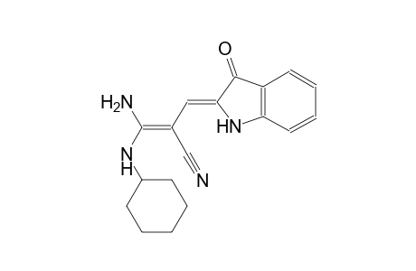 (2Z)-3-amino-3-(cyclohexylamino)-2-[(Z)-(3-oxo-1,3-dihydro-2H-indol-2-ylidene)methyl]-2-propenenitrile