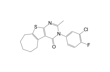 3-(3-chloro-4-fluorophenyl)-2-methyl-3,5,6,7,8,9-hexahydro-4H-cyclohepta[4,5]thieno[2,3-d]pyrimidin-4-one