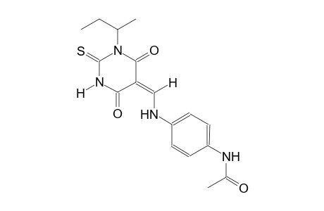 N-(4-{[(E)-(1-sec-butyl-4,6-dioxo-2-thioxotetrahydro-5(2H)-pyrimidinylidene)methyl]amino}phenyl)acetamide