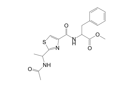Methyl 2-(2-(1-acetamidoethyl)thiazole-4-carboxamido)-3-phenylpropanoate