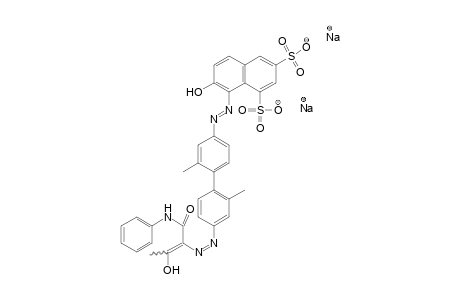 1,3-Naphthalenedisulfonic acid, 8-[[2,2'-dimethyl-4'-[[2-oxo-1-[(phenylamino)carbonyl]propyl]azo][1,1'-biphenyl]-4-yl]azo]-7-hydroxy-, disodium salt