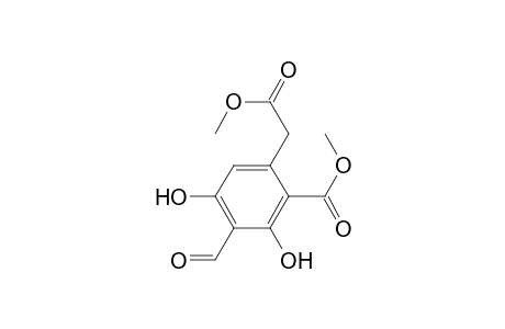 Benzeneacetic acid, 4-formyl-3,5-dihydroxy-2-(methoxycarbonyl)-, methyl ester