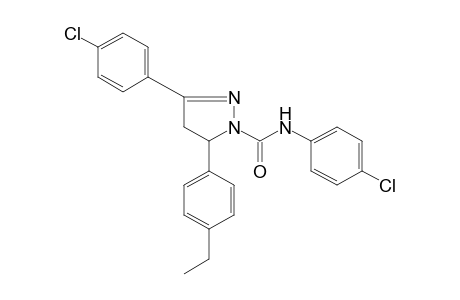 4'-CHLORO-3-(p-CHLOROPHENYL)-5-(p-ETHYLPHENYL)-2-PYRAZOLINE-1-CARBOXANIILDE