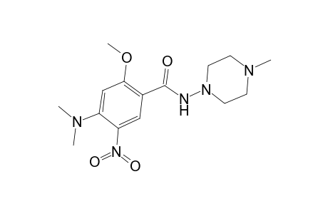 4-(dimethylamino)-2-methoxy-N-(4-methyl-1-piperazinyl)-5-nitrobenzamide