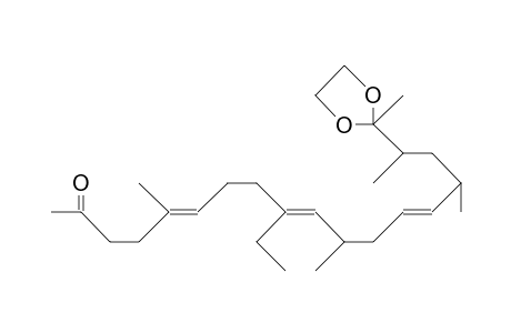 5,11(S),15(S),17-Tetramethyl-9-ethyl-17(R)-(2-methyl-1,3-dioxolan-2-yl)-octadeca-5(E),9(E),13(E)-trien-2-one