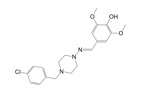 phenol, 4-[(E)-[[4-[(4-chlorophenyl)methyl]-1-piperazinyl]imino]methyl]-2,6-dimethoxy-