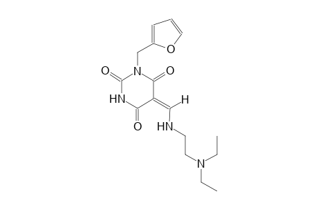 (5E)-5-({[2-(diethylamino)ethyl]amino}methylene)-1-(2-furylmethyl)-2,4,6(1H,3H,5H)-pyrimidinetrione