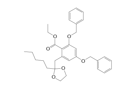 Benzoic acid, 2-[(2-pentyl-1,3-dioxolan-2-yl)methyl]-4,6-bis(phenylmethoxy)-, ethyl ester