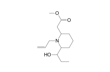 2-Piperidineacetic acid, 6-(1-hydroxypropyl)-1-(2-propenyl)-, methyl ester