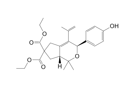 Diethyl (3R,7aR)-3-(4-hydroxyphenyl)-1,1-dimethyl-4-(prop-1-en-2-yl)-3,5,7,7a-tetrahydrocyclopenta[c]pyran-6,6(1H)-dicarboxylate