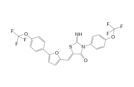 (5Z)-2-azanylidene-3-[4-(trifluoromethyloxy)phenyl]-5-[[5-[4-(trifluoromethyloxy)phenyl]furan-2-yl]methylidene]-1,3-thiazolidin-4-one