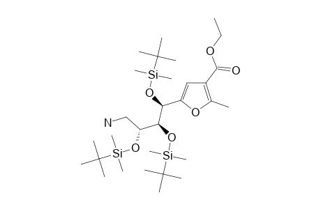 5-(4'-AMINO-1',2',3'-TRI-O-TERT.-BUTYLDIMETHYLSILYL-4'-DEOXY-D-ARABINO-TETRITOL-1'-YL)-3-ETHOXYCARBONYL-2-METHYLFURAN