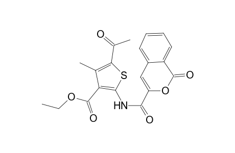5-Acetyl-2-[(1-ketoisochromene-3-carbonyl)amino]-4-methyl-thiophene-3-carboxylic acid ethyl ester
