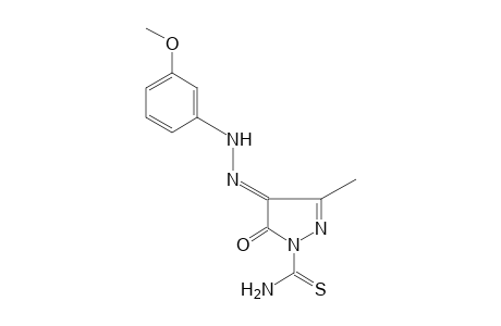 4,5-DIOXO-3-METHYLTHIO-2-PYRAZOLINE-1-CARBOXAMIDE, 4-[(m-METHOXYPHENYL)HYDRAZONE]
