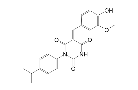 (5E)-5-(4-hydroxy-3-methoxybenzylidene)-1-(4-isopropylphenyl)-2,4,6(1H,3H,5H)-pyrimidinetrione