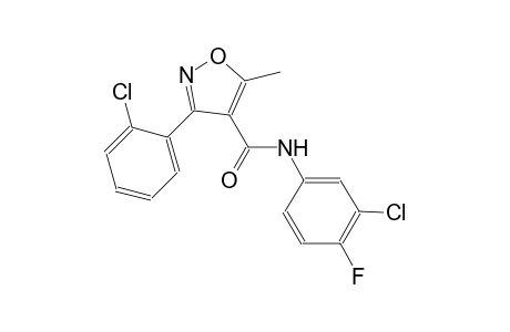 N-(3-chloro-4-fluorophenyl)-3-(2-chlorophenyl)-5-methyl-4-isoxazolecarboxamide