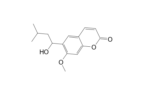 2H-1-Benzopyran-2-one, 6-(1-hydroxy-3-methylbutyl)-7-methoxy-