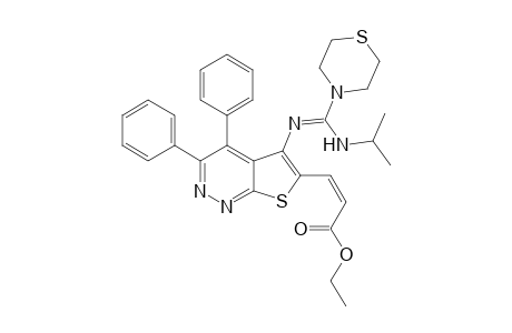 6-(2-Ethoxycarbonylvinyl)-5-[isopropylaminothiomorpholin-1-yl)methyleneamino]-3,4-diphenylthieno[2,3-c]pyridazine