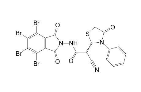 2-Cyano-2-(4-oxo-3-phenylthiazolidin-2-ylidene)-N-(4,5,6,7-tetrabromo-1,3-dioxoisoindolin-2-yl)acetamide