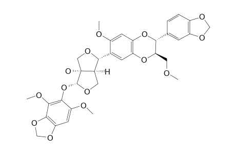 #1;HAEDOXAN-A;1-HYDROXY-2-[(2,6-DIMETHOXY-3,4-METHYLENEDIOXYPHENYL)-OXY]-6-[6'-METHOXY-2'-METHOXYMETHYL-3'-(3,4-METHYLENEDIOXY)-PHENYL]-2',3'-DIHYDRO-1',4'-BEN