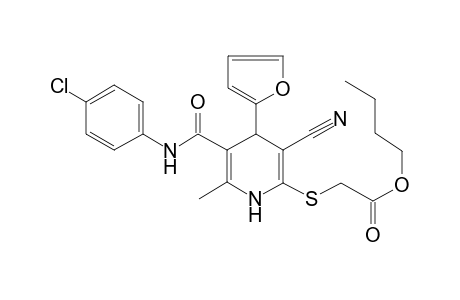 2-[[5-[(4-chloroanilino)-oxomethyl]-3-cyano-4-(2-furanyl)-6-methyl-1,4-dihydropyridin-2-yl]thio]acetic acid butyl ester