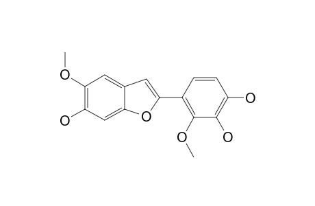 MUCODIANIN-D;2-(3,4-DIHYDROXY-2-METHOXYLPHENYL)-5-METHOXYLBENZOFURAN-6-OL