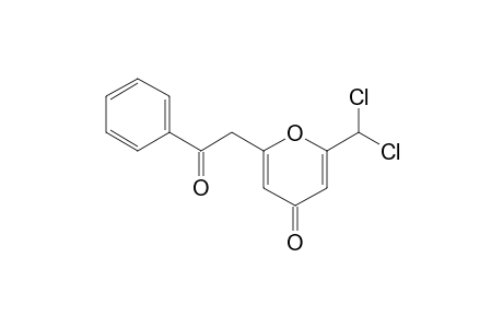 2-Dichloromethyl-6-(2-oxo-2-phenyl-ethyl)-pyran-4-one