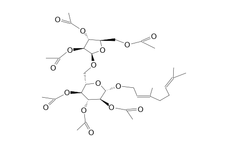 GERANYL 6-O-alpha-L-ARABINOFURANOSYL-beta-D-GLUCOPYRANOSIDE HEXAACETATE