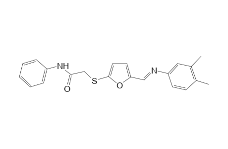2-[(5-{[(3,4-dimethylphenyl)imino]methyl}-2-furyl)sulfanyl]-N-phenylacetamide