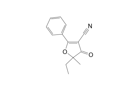 5-Ethyl-5-methyl-4-oxo-2-phenyl-4,5-dihydro-3-furancarbonitrile