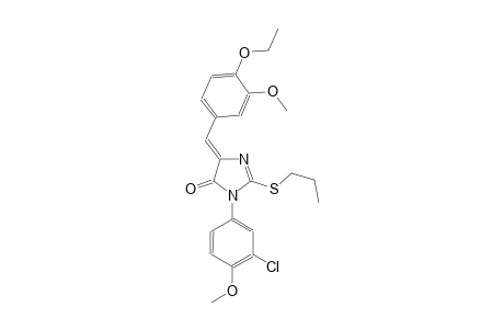 4H-imidazol-4-one, 3-(3-chloro-4-methoxyphenyl)-5-[(4-ethoxy-3-methoxyphenyl)methylene]-3,5-dihydro-2-(propylthio)-, (5Z)-